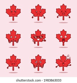 ilustración del día de canadá con personaje lindo de hoja de arce