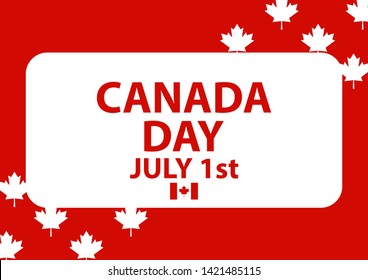 Canada Day July 1st. Happy canada day template with maple leaves. Vector. EPS 10.