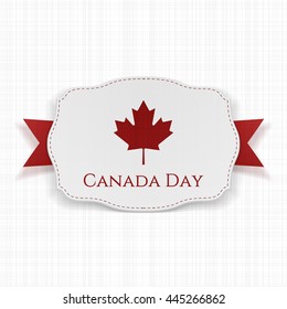 Canada Day Label with Ribbon