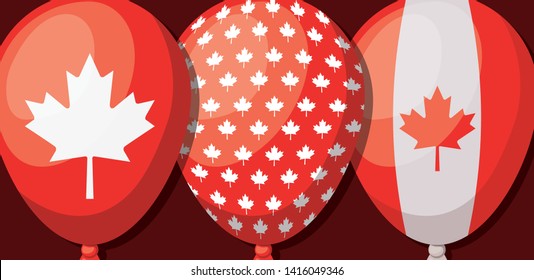 Canada day with maple leaf design