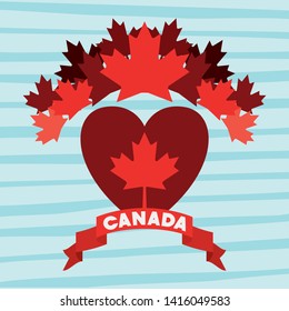 Canada day with maple leaf design