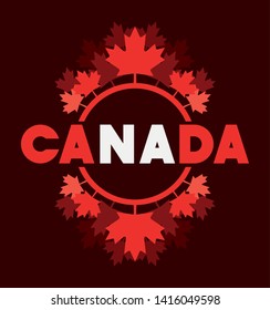 Canada day with maple leaf design