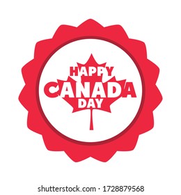 Canada Tag, Ahornblattschrift Gedenkfeier Abzeichen Vektor Illustration flache Stil Ikone