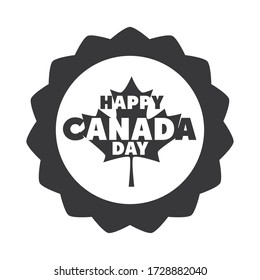 canadá day, hoja de arce grabado conmemorativo placa de celebración vectorial ilustración silueta estilo icono