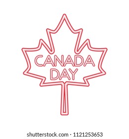 canada day maple leaf neon symbol