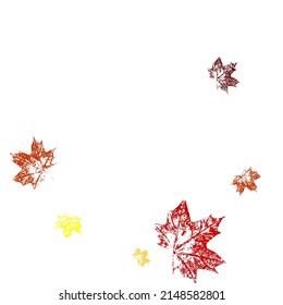 Canada Day maple leaves background. Canadian symbol maple red orange yellow dry autumn leaves. Empty design template.