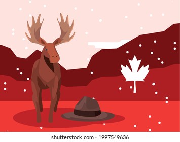 Canada day and officer hat scene