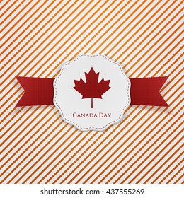 Canada Day paper red and white Holiday Label