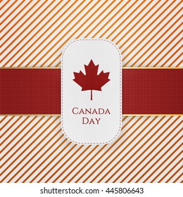 Canada Day paper Tag with red Ribbon