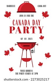 Canada day party.Canada Day BBQ Party Invitation. Canada Day Barbecue party celebration design template