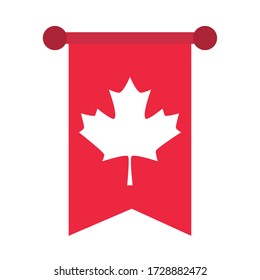 canadá day, pendant maple leaf independencia nacional ilustración vectorial estilo plano icono