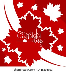 Canada day poster with maple leaves - Vector