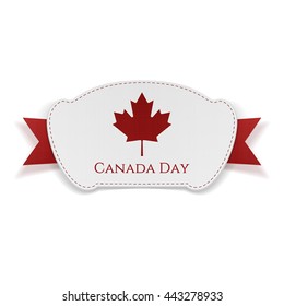 Canada Day realistic Banner with Ribbon