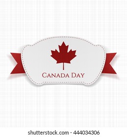 Canada Day realistic Label with Ribbon