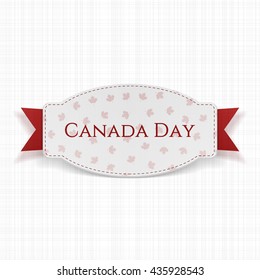Canada Day realistic Label with Text and Ribbon