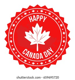 Canada day red circular label