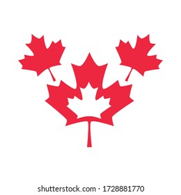 día canadá, arce rojo deja símbolo nacional ilustración vectorial estilo plano icono