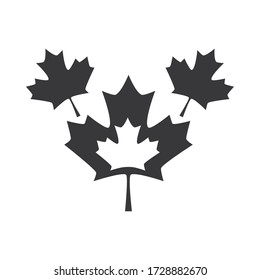 canada day, red maple leaves national symbol vector illustration silhouette style icon