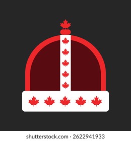 Día de Canadá Corona real con hojas de arce Vector	
