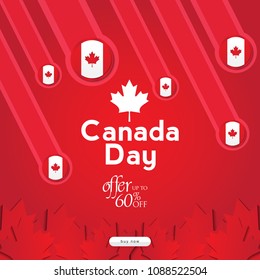 Canada Day sale background. EPS 10 vector.