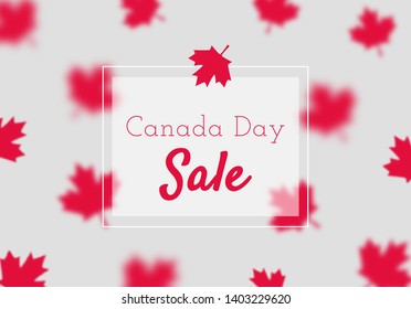 Canada Day Sale Poster Template. Simple Vector Illustration With Red Maple Leaves.