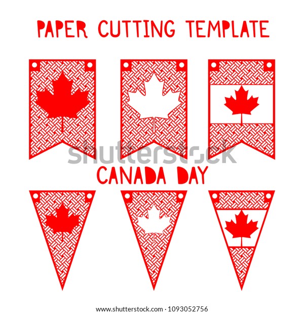 Canada Day Set Patterns Decorative Flags Holidays Stock Image