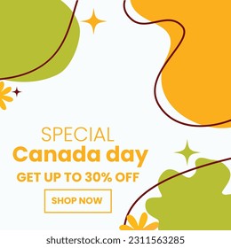 Canada day social media post, banner, background, weding card template