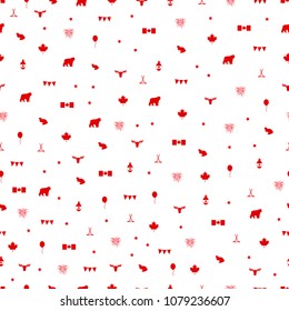 Canada Day symbols seamless pattern. Fabric prints background. Vector illustration EPS10.