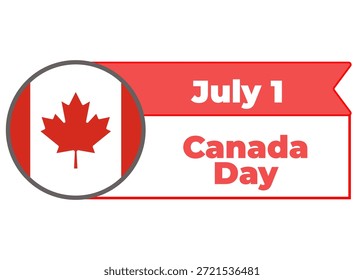 Dia do Canadá, feriado vetorial em um ícone branco de moldura de fundo