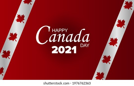 Canada Day vector illustration, Canadian flag and maple leaves, red and white vector