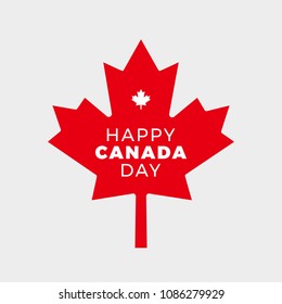 Canada Day Vector Illustration. Happy Canada Day Holiday Poster Design. Red Canadian Leaf Isolated on a white background. 