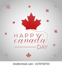 Canada Day Vector Illustration. Happy Canada Day Holiday Invitation Design.Vector typography for greeting card, poster,banner with background design.