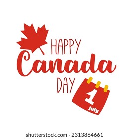 Canada Day Vector Illustration. Happy Canada Day. vector. Unique typography greeting card, decoration. Banner Canada Day first 1st July Holiday icon symbol logos