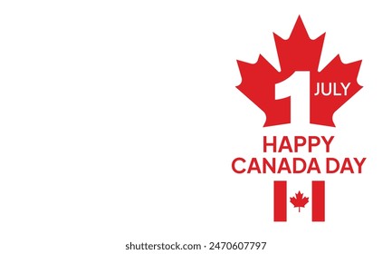 In: Canada Day Vektorillustration. Happy Canada Day Festliche Musik Einladung Design. Red Leaf Isoliert auf einem weißen Hintergrund. Grußkarte mit handgezeichnetem Schriftzug.