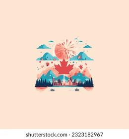 Canada day vector illustration, Canada independence day