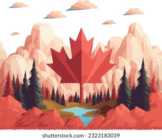 Canada day vector illustration, Canada independence day, maple leaf, 