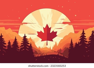 Canada day vector illustration, Canada independence day