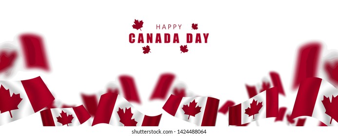 Canada day, Vector Illustration, realistic rippling canadian flag - Vektor