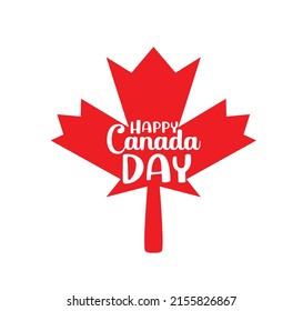 Canada Day vector illustration - red Happy Canada Day typography t shirt design, Canada maple leaf, July 1st greeting vector