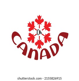 Canada Day vector illustration - red Happy Canada Day typography t shirt design, Canada maple leaf, July 1st greeting vector