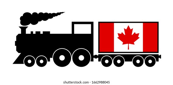 canada delivery train, isolated on white background