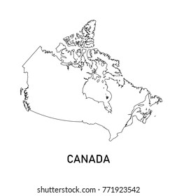 Canada detailed vector contour map