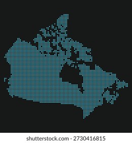 Canada Digital Connectivity Map with Dotted Grid for Northern Infrastructure and Tech. Canada dotted map.