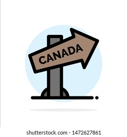 Canada, Direction, Location, Sign Abstract Circle Background Flat color Icon