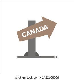 Canada, Direction, Location, Sign  Flat Color Icon. Vector icon banner Template