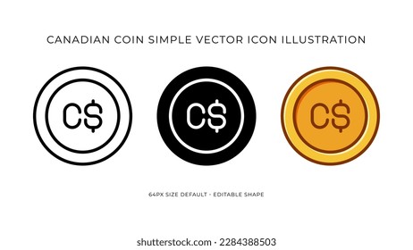 Canada Dollar Coin Simple Vector Icon Illustration