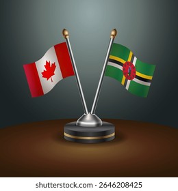 Canada and Dominica table flags relation with gradient backgrund