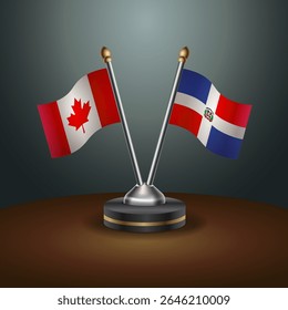 Tabela do Canadá e da República Dominicana sinaliza relação com plano de fundo gradiente