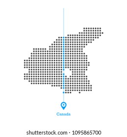 Canada doted map desgin vector 