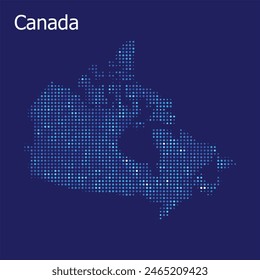 canada dotted map with blue bg